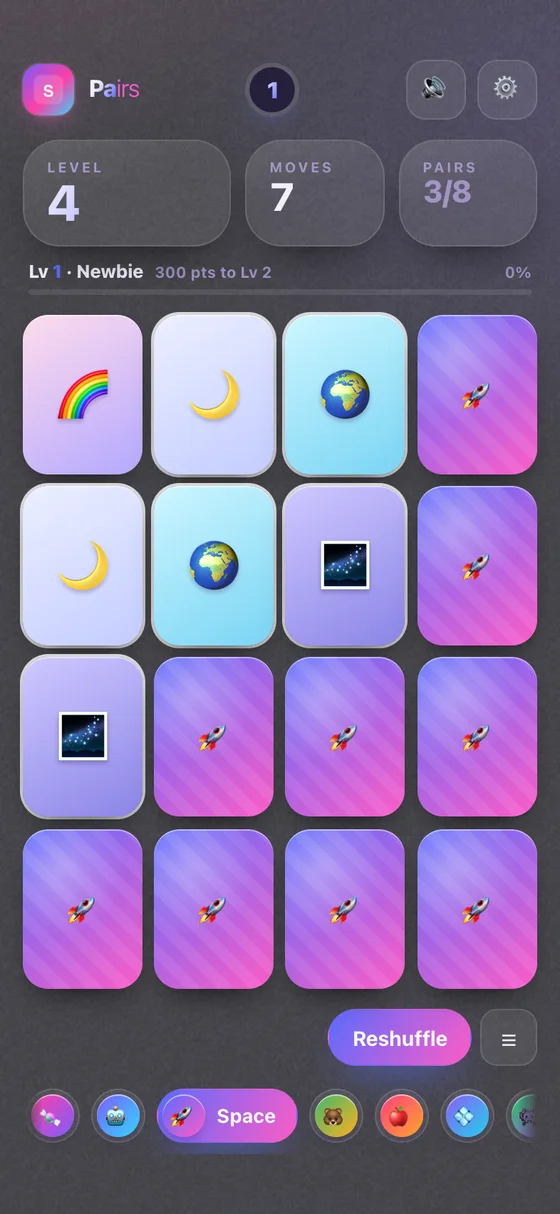 Pairs screenshot
