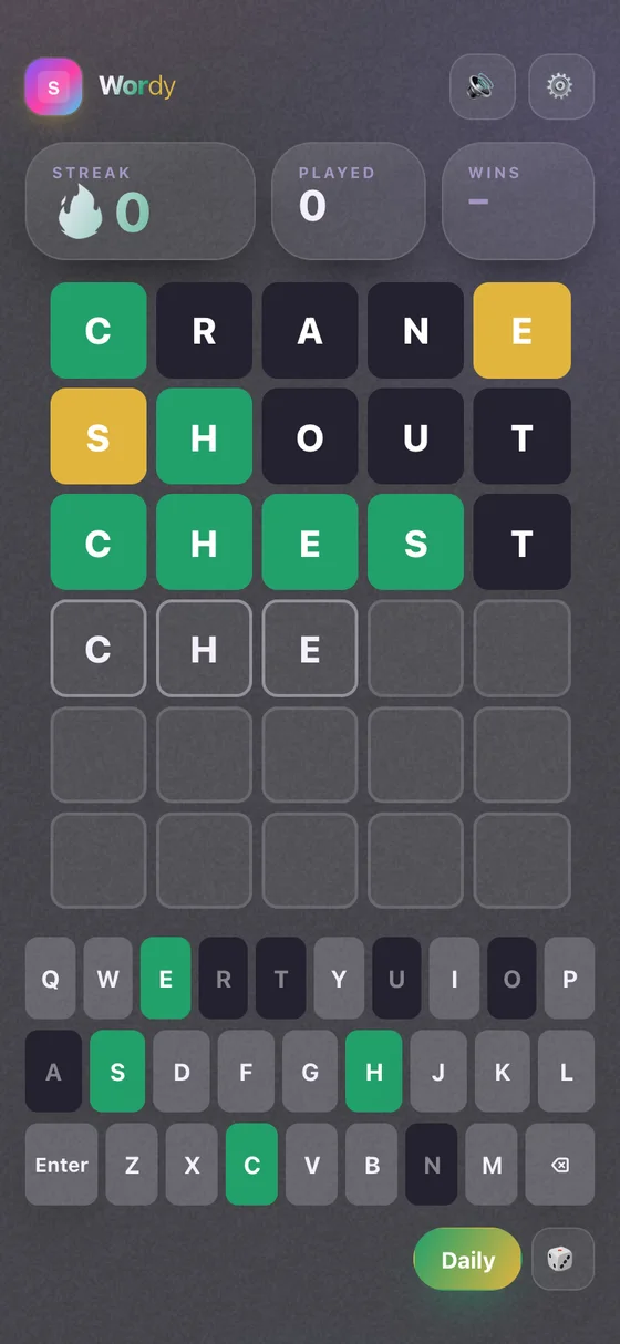 Wordy screenshot
